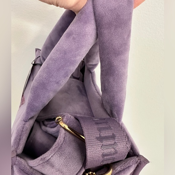 Juicy Couture Velour Big Spender Mini Tote w/ two Crossbody Straps! -Purple - Picture 4 of 7